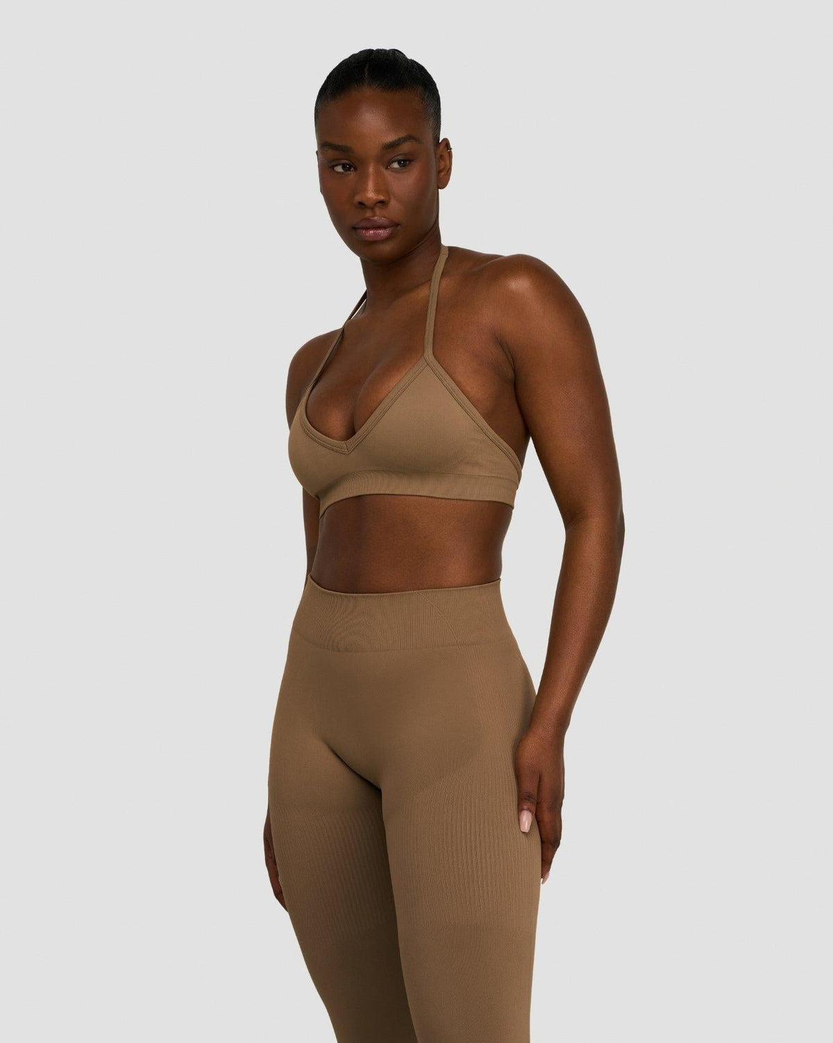 Elevate™ Sculpting Seamless Adjustable Halter Bra | Toffee