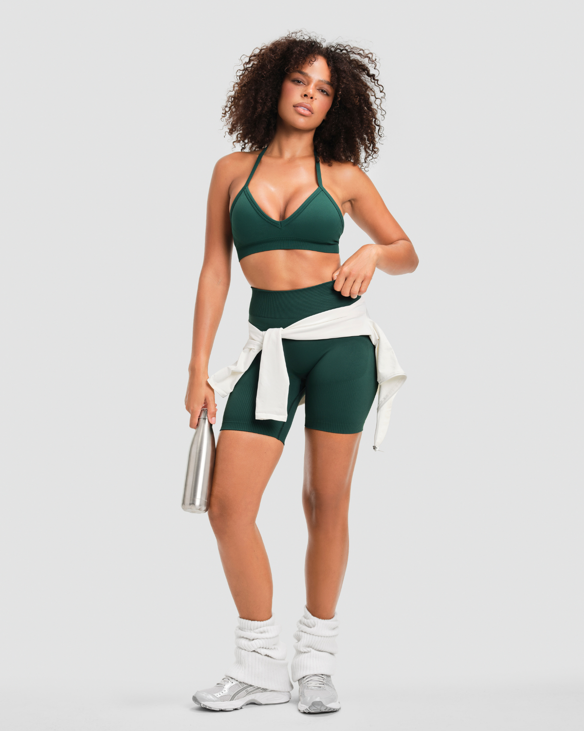 Elevate™ Sculpting Mid Waist Scrunch Shorts | Pine Green