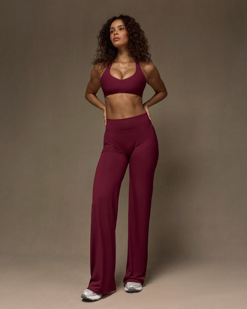 Essence Wide Leg Pants Cherry Berry